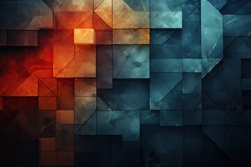 Poster - Bright, multicolored abstraction with combinable elements, background, Illustration for cover, interior design, AI generative.