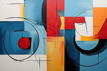 Fototapete - Bright, multicolored abstraction with combinable elements, background, Illustration for cover, interior design, AI generative.