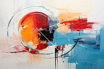 Fototapete - Bright, multicolored abstraction techniques using various methods, background, Illustration for cover, interior design, AI generative.