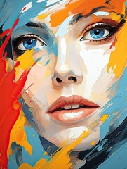 Poster - Bright, multicolored abstraction in the style of express, background, Illustration for cover, interior design, AI generative.