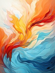 Fototapete - Bright, multicolored abstraction in the style of express, background, Illustration for cover, interior design, AI generative.