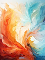 Fototapete - Bright, multicolored abstraction in the style of express, background, Illustration for cover, interior design, AI generative.
