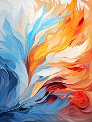 Fototapete - Bright, multicolored abstraction in the style of express, background, Illustration for cover, interior design, AI generative.