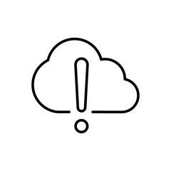Poster - Warning cloud outline icons, minimalist vector illustration ,simple transparent graphic element .Isolated on white background