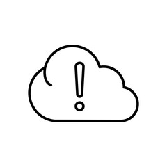 Poster - Warning cloud outline icons, minimalist vector illustration ,simple transparent graphic element .Isolated on white background