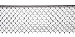 Iron net fencing isolated on white or transparent background