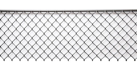 Iron net fencing isolated on white or transparent background