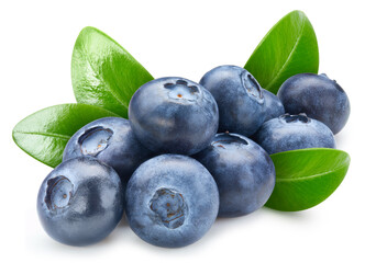 Wall Mural - Blueberry isolated on white background