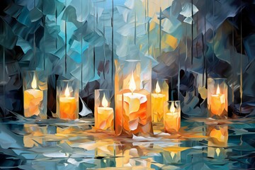 Wall Mural - Candlelit Luminaries - Generative AI