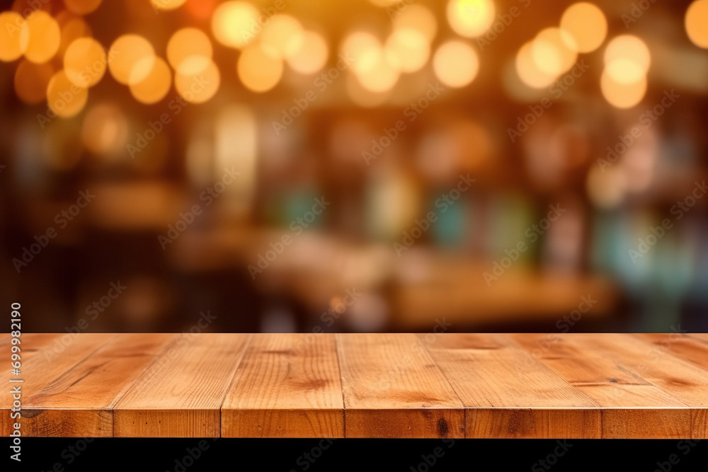 Empty Wooden Table for Product or Text Display Collection - Realistic ...