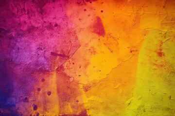 Wall Mural - expressive modern backdrop design space background colorful close texture surface wall concrete rough toned gradient pattern purple red yellow abstract