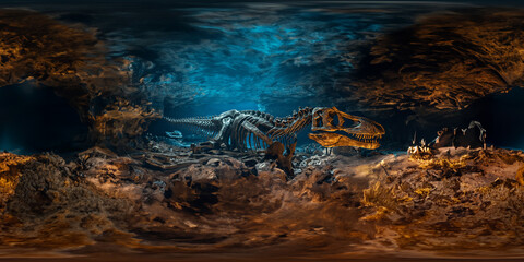  Dead Mosasaurus, underwater 8K VR equirectangular projection, environment map. HDRI spherical panorama