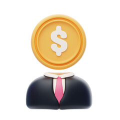Poster - Investor, Capital Investor.  3d illustration, 3d element, 3d rendering. 3d visualization isolated on a transparent background

