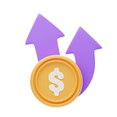 Aufkleber - financial growth in focus. 3d rendered profit visualization 3d illustration, 3d element, 3d renderin