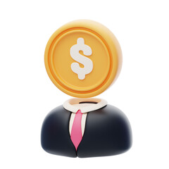 Poster - Investor, Capital Investor.  3d illustration, 3d element, 3d rendering. 3d visualization isolated on a transparent background
