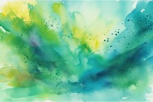 Banner Web Design Space Copy Background Art Colorful Abstract Watercolor Yellow Blue Green