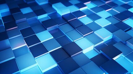 Abstract blue squares technology background. Ethereal blue cubes.