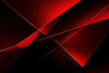 Glow Color Red Fiery Shadow Light Triangles Lines Agonal Gradient Shape Geometric Effect 3d Design Background Modern Abstract Red Black