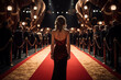 © toonsteb - a female celebrity walking the red carpet bokeh style background