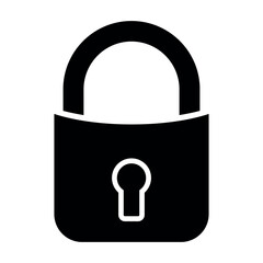 Poster - Lock black vector icon on white background