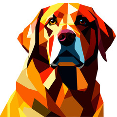 Wall Mural - Illustration of a Labrador Retriever in a low poly style