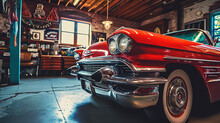 Classic Car In A Vintage Garage