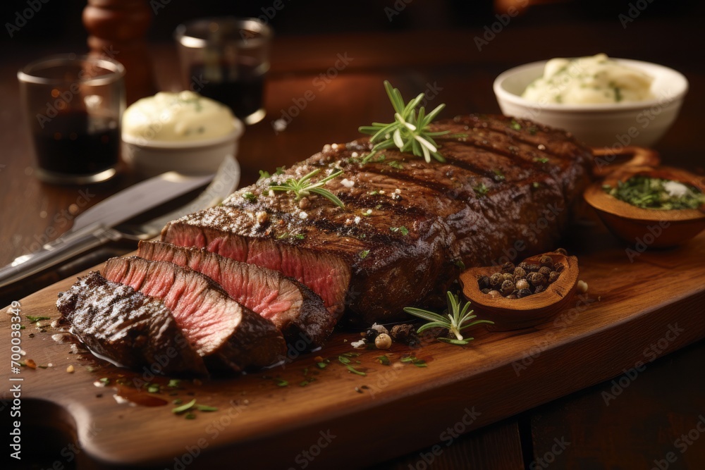 Succulent and flavorful ribeye steak slices tempting you to savor every ...