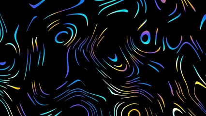 Poster - Beautiful abstract wavy lines technology backdrop wave digital effect particles. Seamless Loop 4k