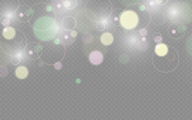 Wall Mural - dust sparks and stars shine with a special light. christmas light effect. glittering particles of ma