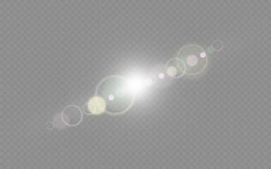 Wall Mural - dust sparks and stars shine with a special light. christmas light effect. glittering particles of ma