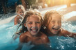 water park photo of children splashing