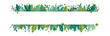 Bannière végétale - Cadre de fleurs et feuilles - Espace pour écrire un texte au milieu - Éléments décoratifs floraux modernes verts - Style cartoon - Trame végétale, encadrement floral - Déco