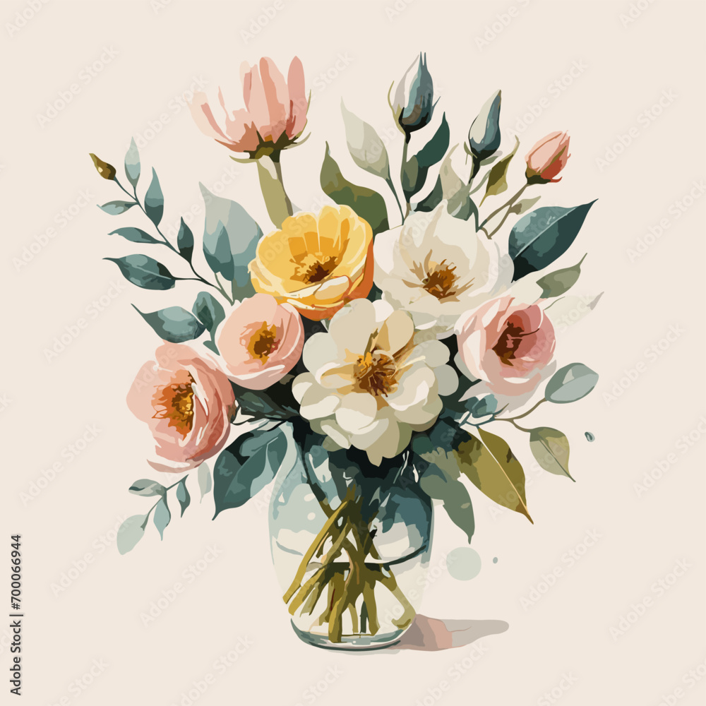 watercolor flowers illustration Stock Vector | Adobe Stock