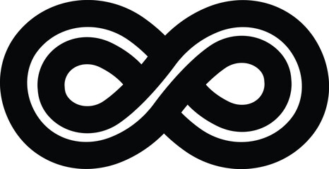 infinity icon. eternity, infinite, endless and forever loop symbol sign in black flat style isolated
