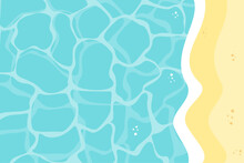 Sea Beach Pattern Background. Template Summer Concept. Vector Illustration