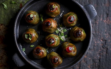 Canvas Print - Capture the essence of Dolmeh  in a mouthwatering food photography shot