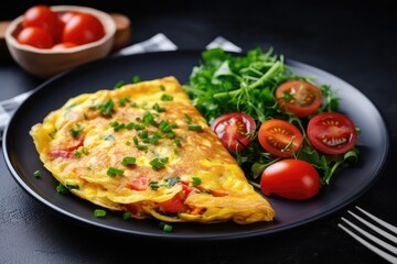 Sticker - Vegetable salad on an omelet.