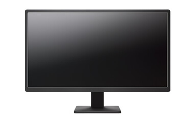 a black computer monitor with a stand