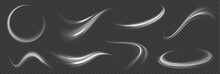 A Large Set Of Low-poly Designs Made Of Thin Lines In The Form Of Branches, Spirals And Arcs. Expressway, Car Headlight Effect. Speed Connection Vector Background.	