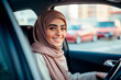 arab girl driving a car