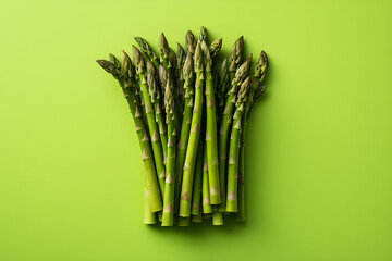 Close-up of a sprig of green asparagus , generative AI