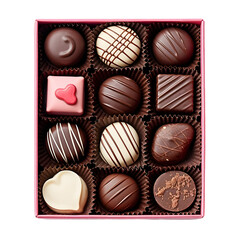 Poster - A Box of Valentine Chocolates isolated on transparant background