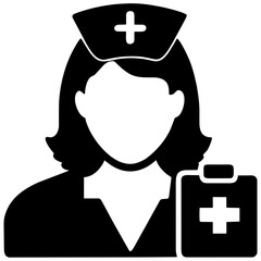 Wall Mural - Nurse with a clipboard vektor icon illustation