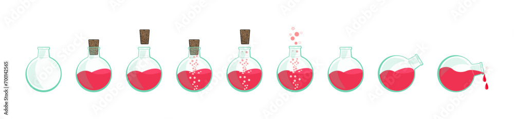 Stock-Vektorgrafik „Vector drawing of glass tubes, flasks for chemical ...