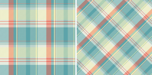 Background vector tartan of fabric check plaid with a seamless texture pattern textile.