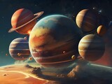 Fototapeta Kosmos - planets colliding