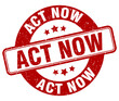 act now stamp. act now label. round grunge sign