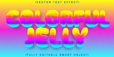 Aufkleber - Sweet Dessert Colorful Jelly Vector Fully Editable Smart Object Text Effect