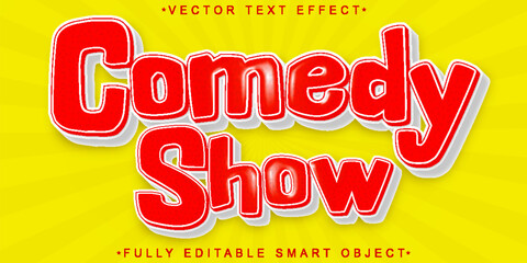 Poster - Cartoon Comedy Show Vector Fully Editable Smart Object Text Effect
