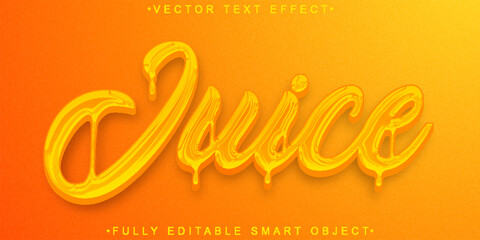 Poster - Orange Juice Vector Fully Editable Smart Object Text Effect